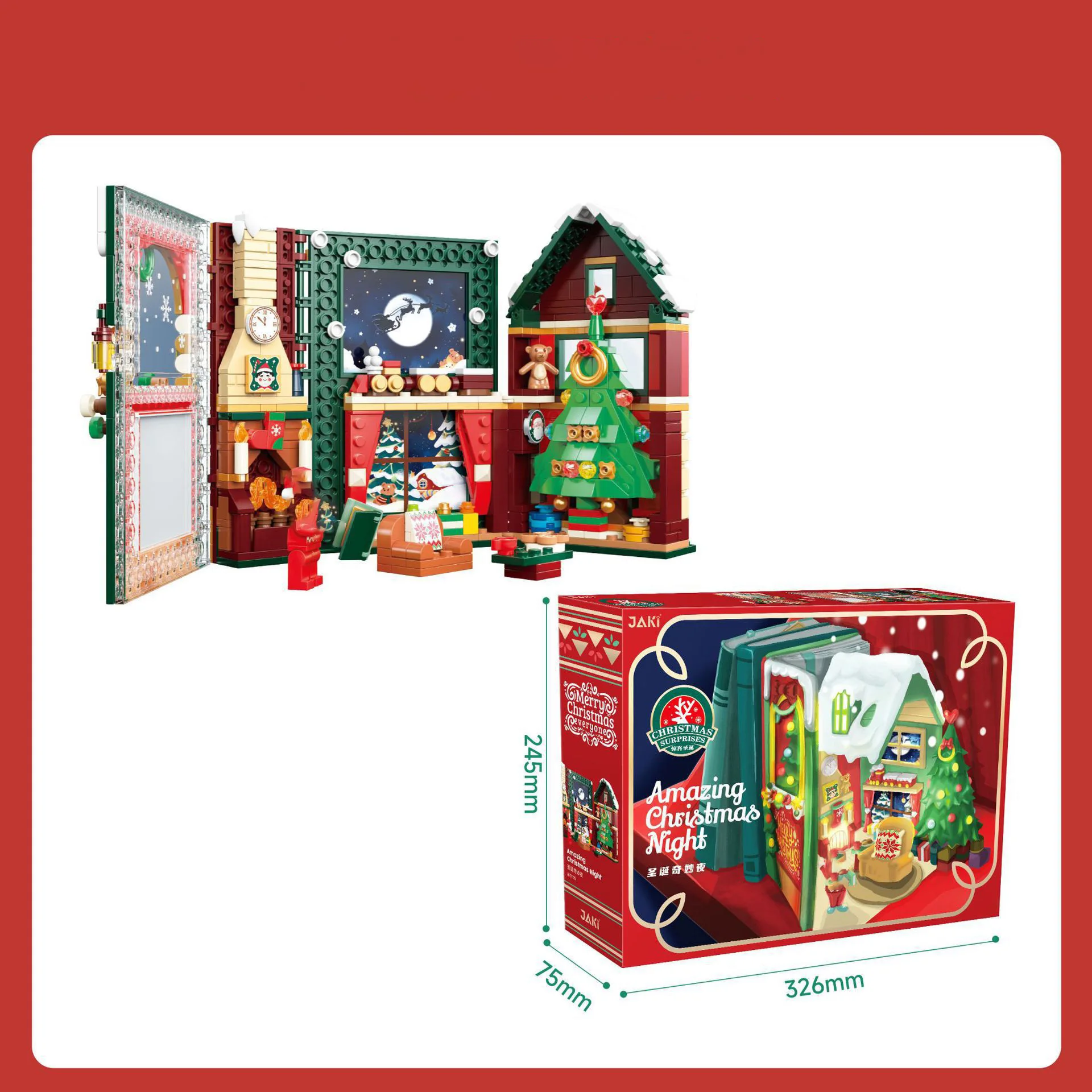 

JK5155 Christmas stereo album book Christmas tree creative table decoration for boys and girls Christmas building blocks toys