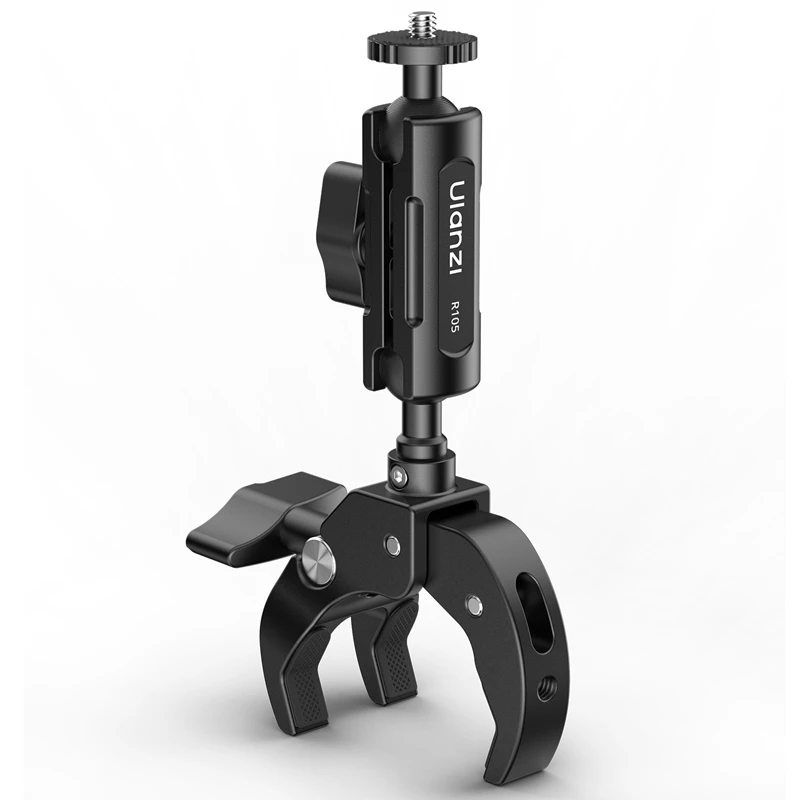 Ulanzi R105 دراجة السكك الحديدية جبل المشبك 360 °   مقبض قابل للتعديل مع حامل 1/4 بوصة لإضاءة التصوير الفوتوغرافي لشاشة كاميرا الحركة Insta360