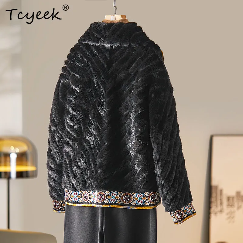 Tcyeek Luxe Nertsen Bontjas Vrouwen Winter Kleding Echt Bont Jas Warme Damesjassen Nieuw in Outerwears Mode Fourrure Femme