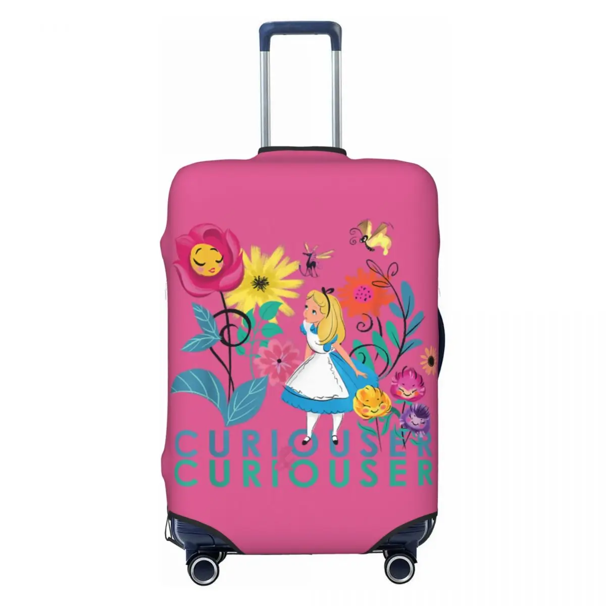 

Alice In Wonderland Curiouser Suitcase Cover Cruise Trip Protector Vacation Useful Luggage Accesories