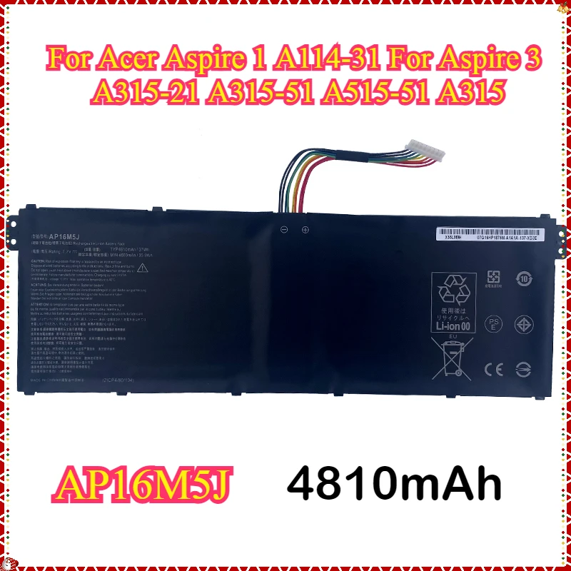 Laptop Battery AP16M5J For Acer Aspire 1 A114-31 For Aspire 3 A315-21 A315-51 A515-51 A315 KT.00205.00