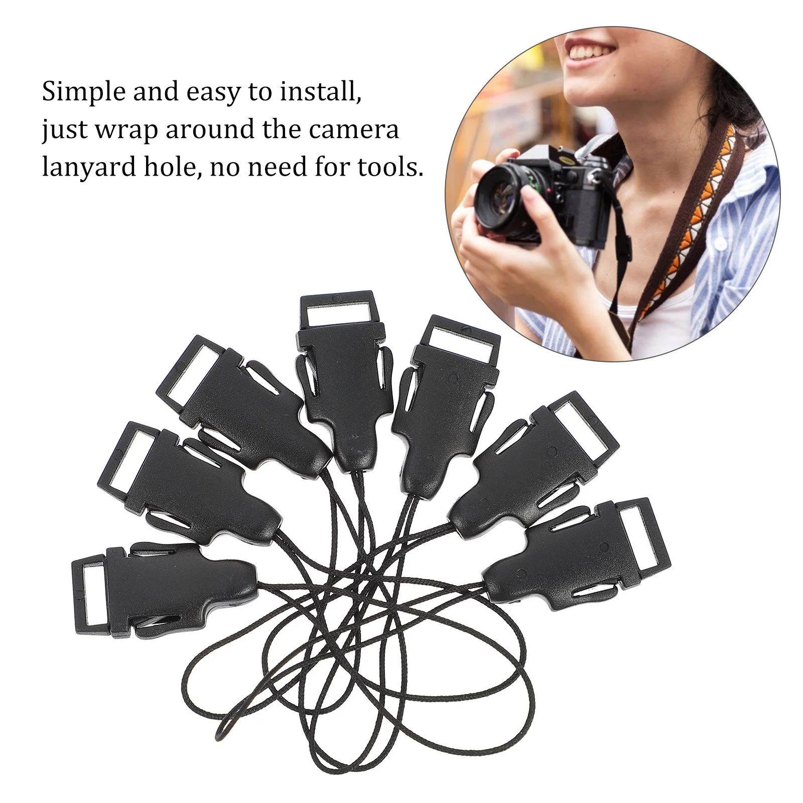 

20 pcs Quick Release Camera Connector Mini Qd Loop For 12Mm Lanyard Hole 1-5Kg Capacity Solid Hand Strap Photography Accessories
