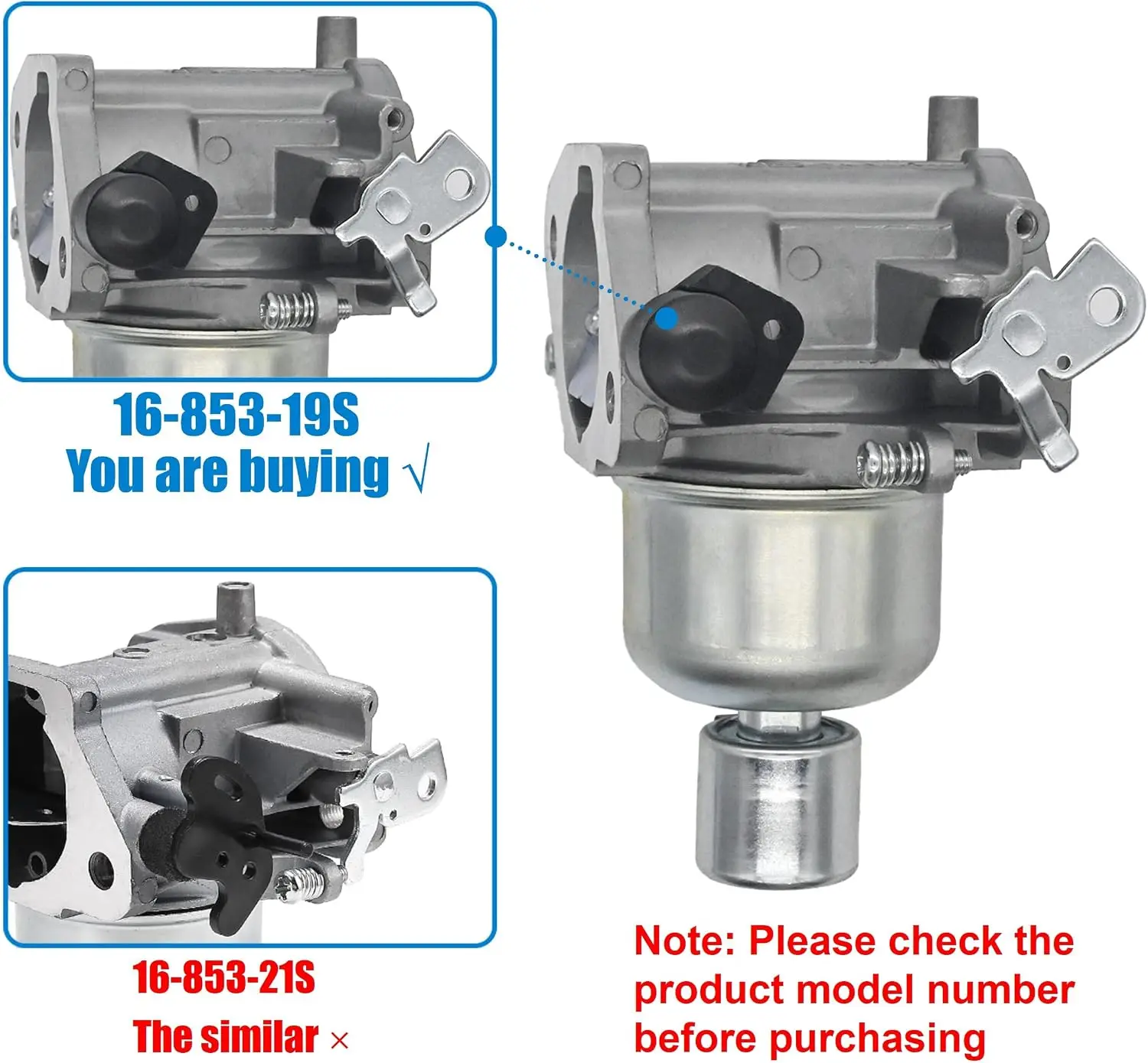 16 853 19-s KT725 KT740 Carburetor Repl For Kohler KT745 KT735 7000 Series Engines,1685319-S Carb 22HP 25HP 26HP 32-853-67-S