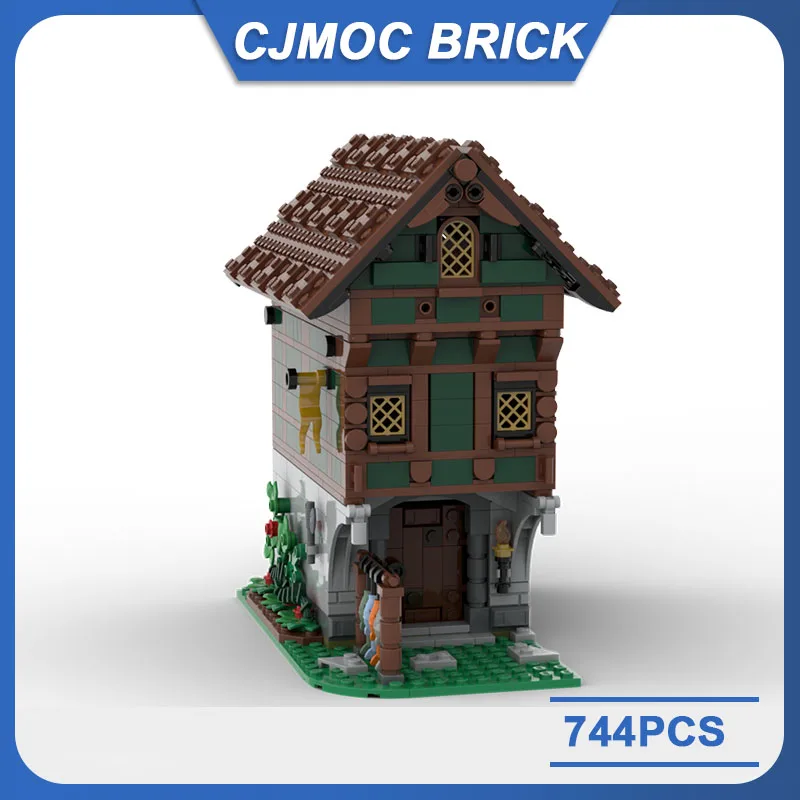 MOC-106586 Building Block Medieval Fisherman's House Technical Bricks DIY Assembled Model Toy Christmas Gift