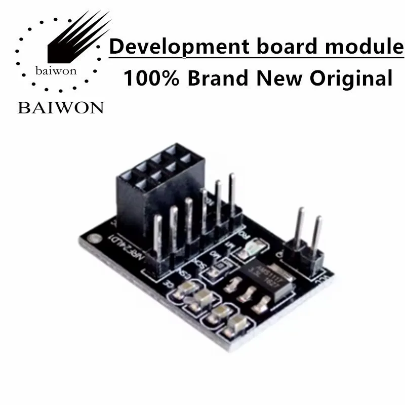 

Плата-адаптер беспроводного модуля 3.3В, совместимая с беспроводным модулем 24L01, для интеллектуальных роботов-автомобилей