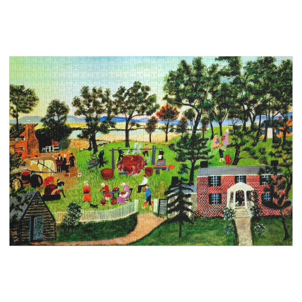 

grandma moses art painting Jigsaw Puzzle Customized Gifts For Kids Custom Name Wood Puzzle