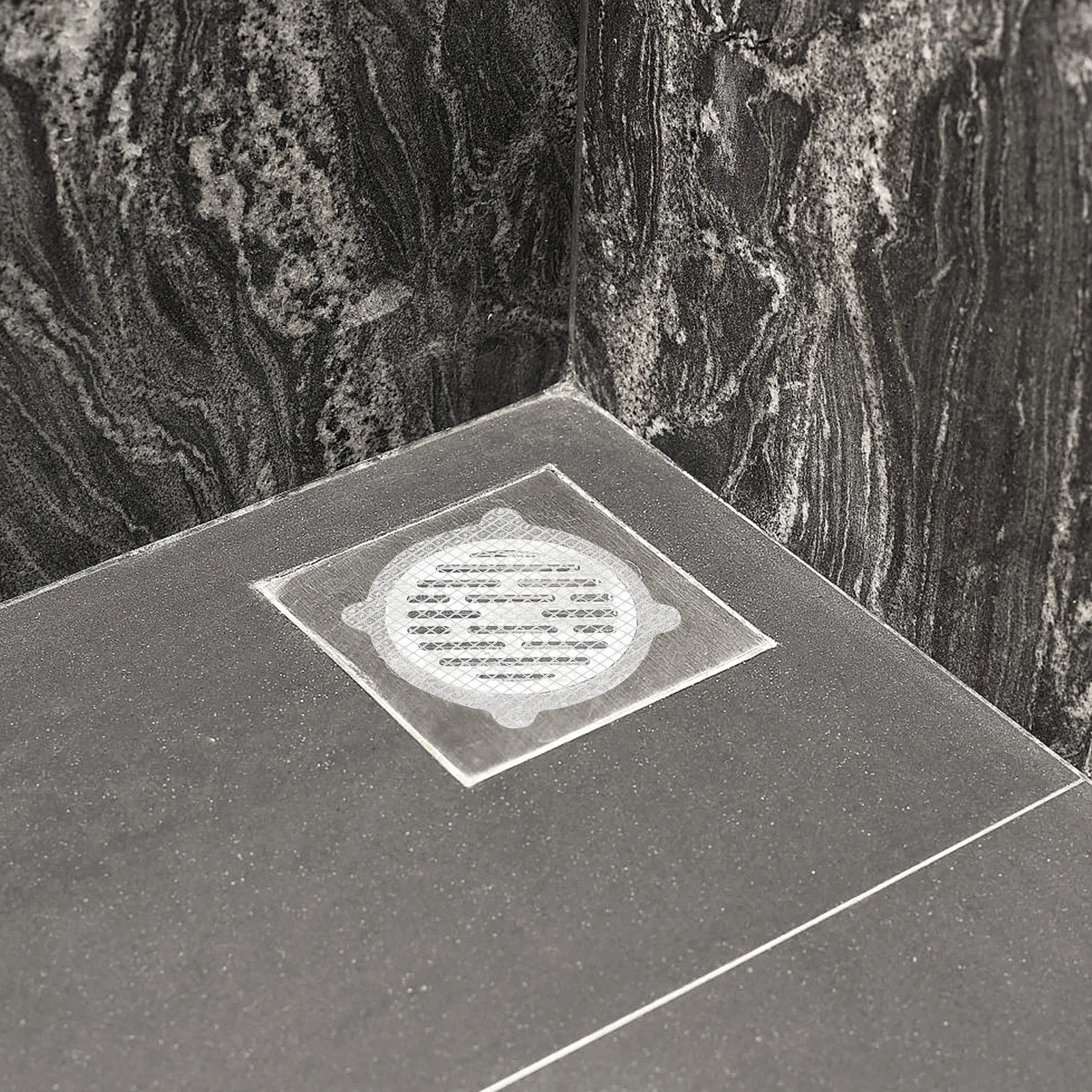 

50Pcs Drain Hair Catcher Mesh Stickers Flat Shower Drain Cover Prevent Clogging High Efficiency Portable Travel