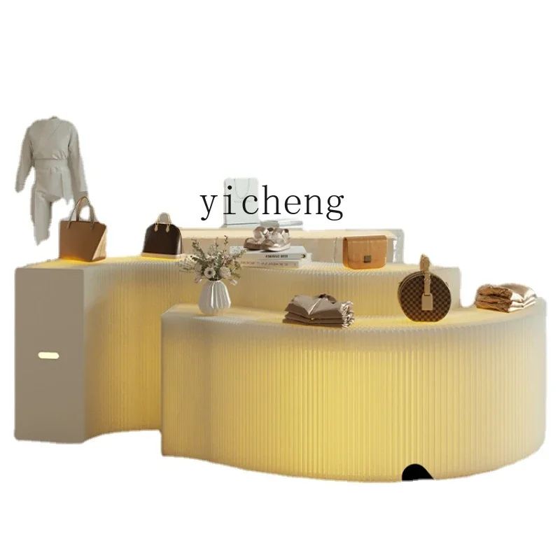ZZk Display Cabinet Shelf Cosmetics Luminous Strip Display Shelf Sample Display Storage