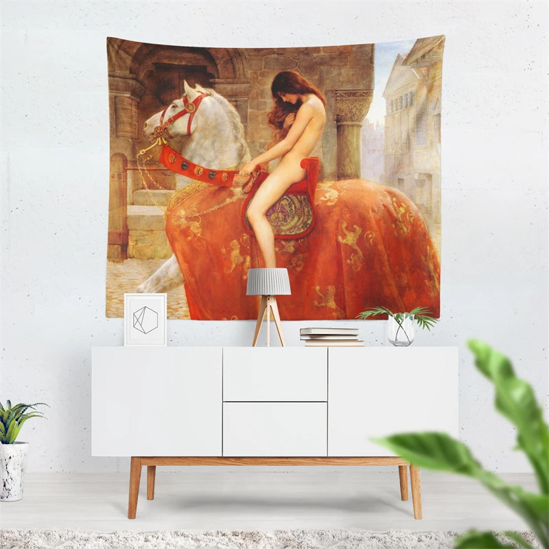 Aertemisi Lady Godiva نسيج الجدار الشنق الفن لغرفة النوم غرفة المعيشة ديكور كلية النوم حفلة خلفية المنزل