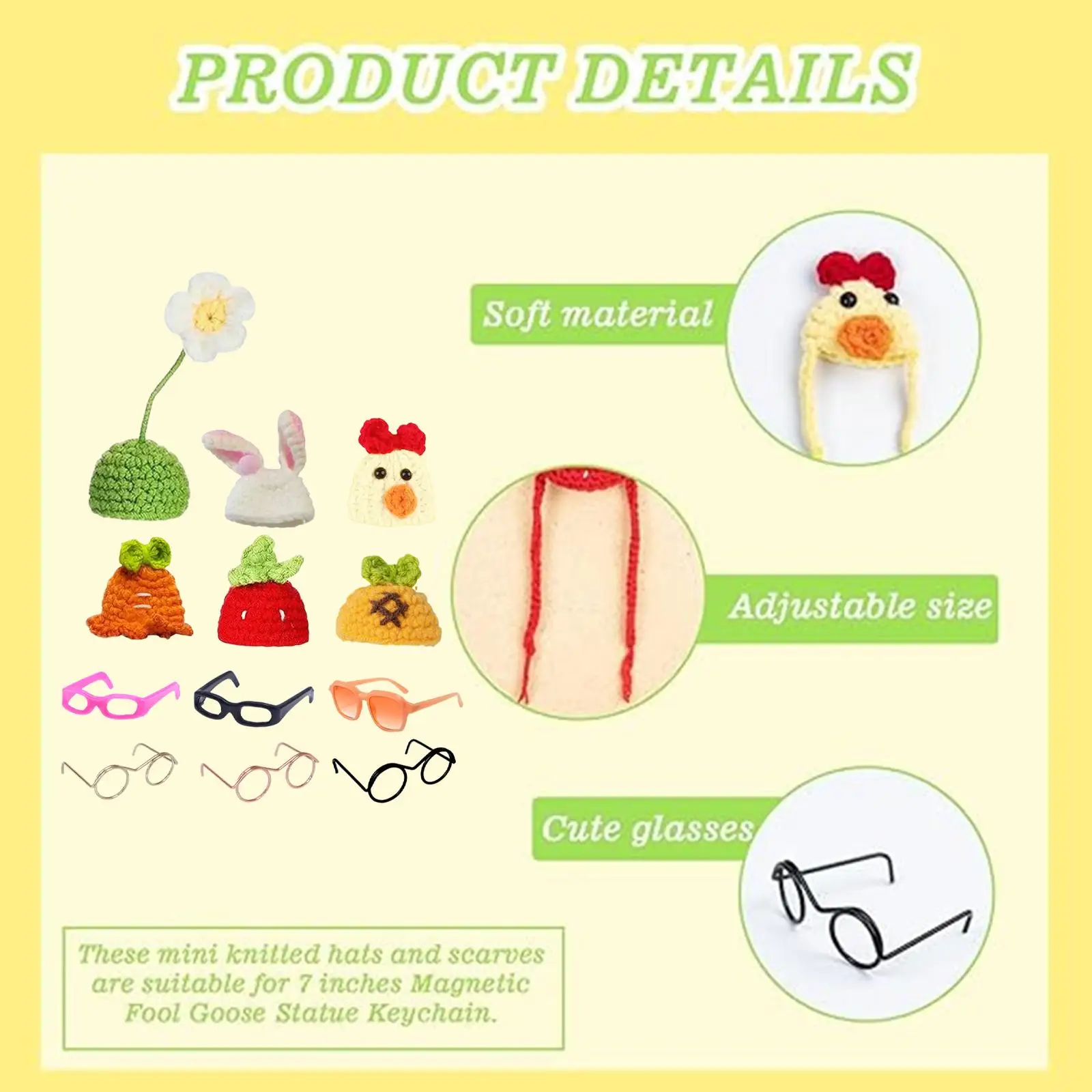 Mini-Strickmützen mit Sonnenbrille, Tischdekorationen, kleine Statue, Kleidung, Urlaubsdekoration als Geschenk, Schlafzimmer-Mittelstück
