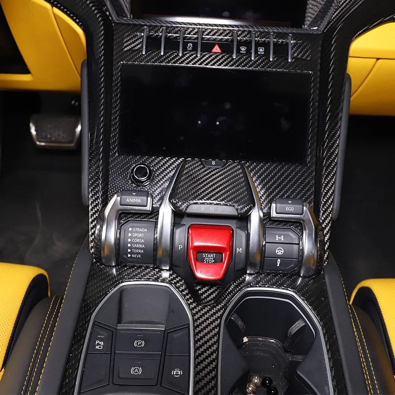 

Car Interior Accessories Two Different Colors of Sports Mode Switch Trim Frame Carbon Fiber Kit Fit For Lamborghini URUS 18-23