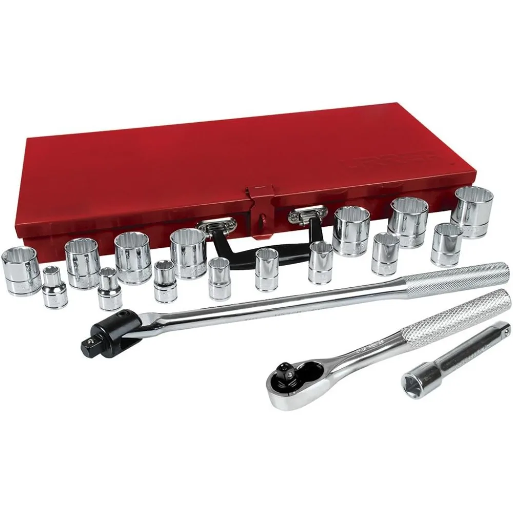 

54120 1/2-Inch Drive Chrome Socket Set, 18-Piece