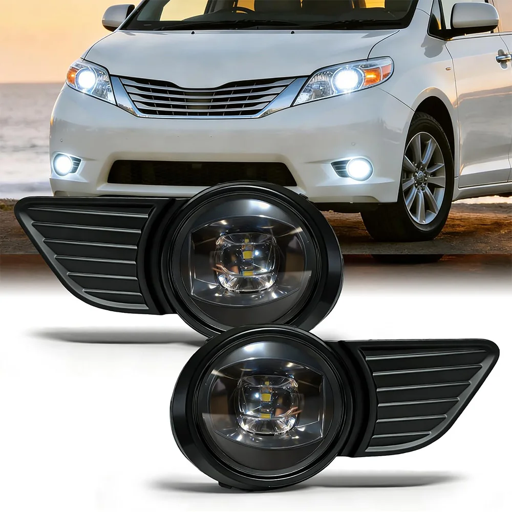 

Светодиодные противотуманные фары для Toyota Sienna 2011-2017, передние бамперные противотуманки в сборе с проводкой (не подходят для моделей SE)