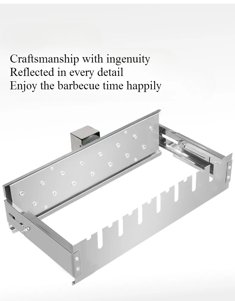 Qwinn Fully Automatic BBQ Flip Rack Adjustable Width Rolling BBQ String Machine 5V Can Connect To Power Bank AC/DC