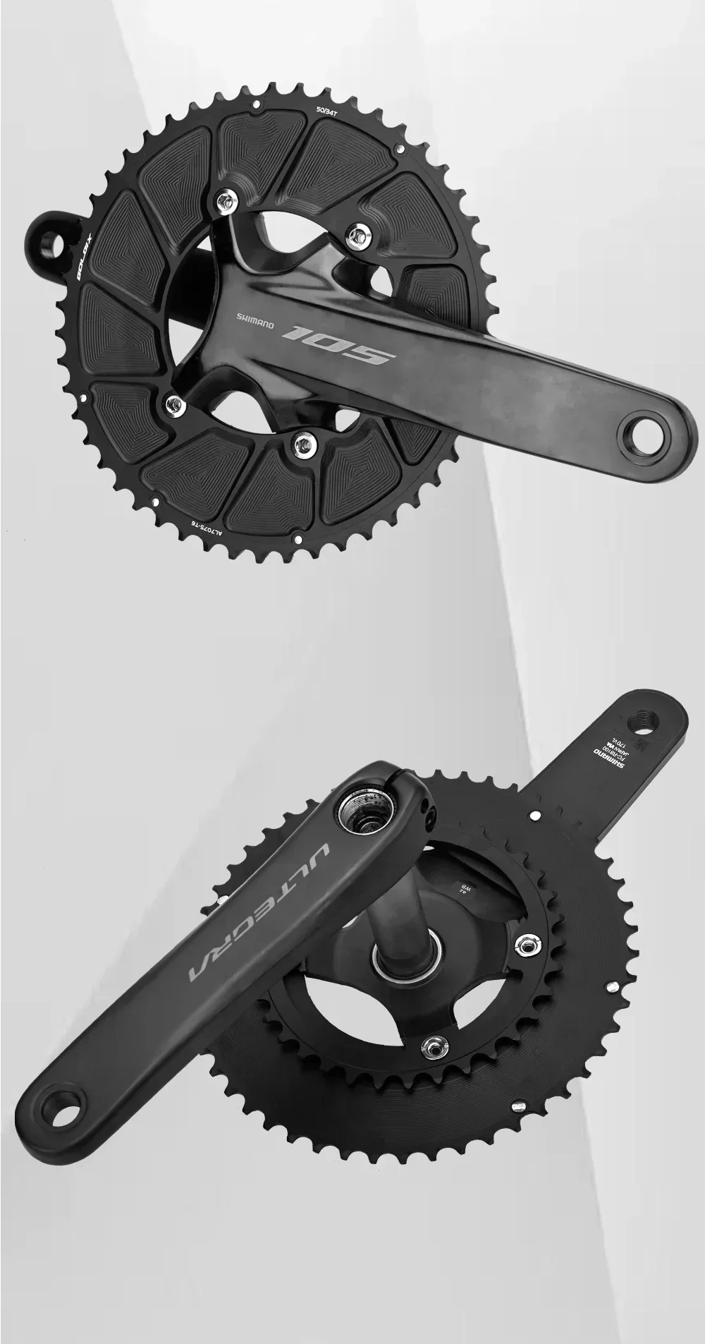 GOLDIX 4-Bolzen 110BCD 2X Doppelkettenblatt AERO-Kettenblatt für SHIMANO DURA-ACE R9200 ULTEGRA R8100 105 R7100 11/12-Gang-Kettenblatt – Detail 12