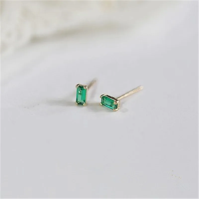 CC Created Emerald Stud Earrings for Women Vintage Jewelry Engagement Wedding Accessories Fashion Fine Earring CCE794