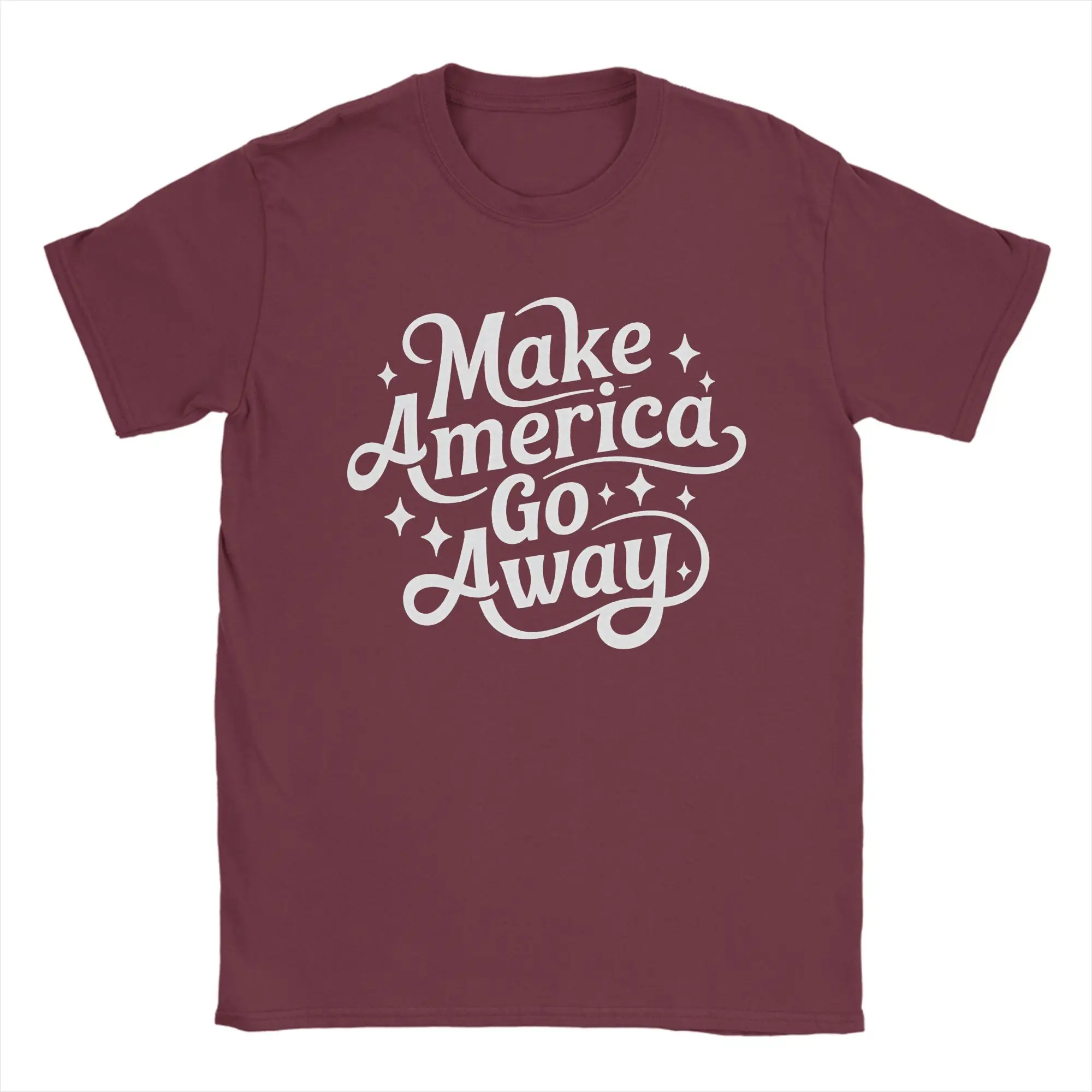 Camiseta 'Make America Go Away' para Homens e Mulheres MAGA, Camiseta de Algodão da Groenlândia, Gola Redonda, Manga Curta, Tamanhos Grandes