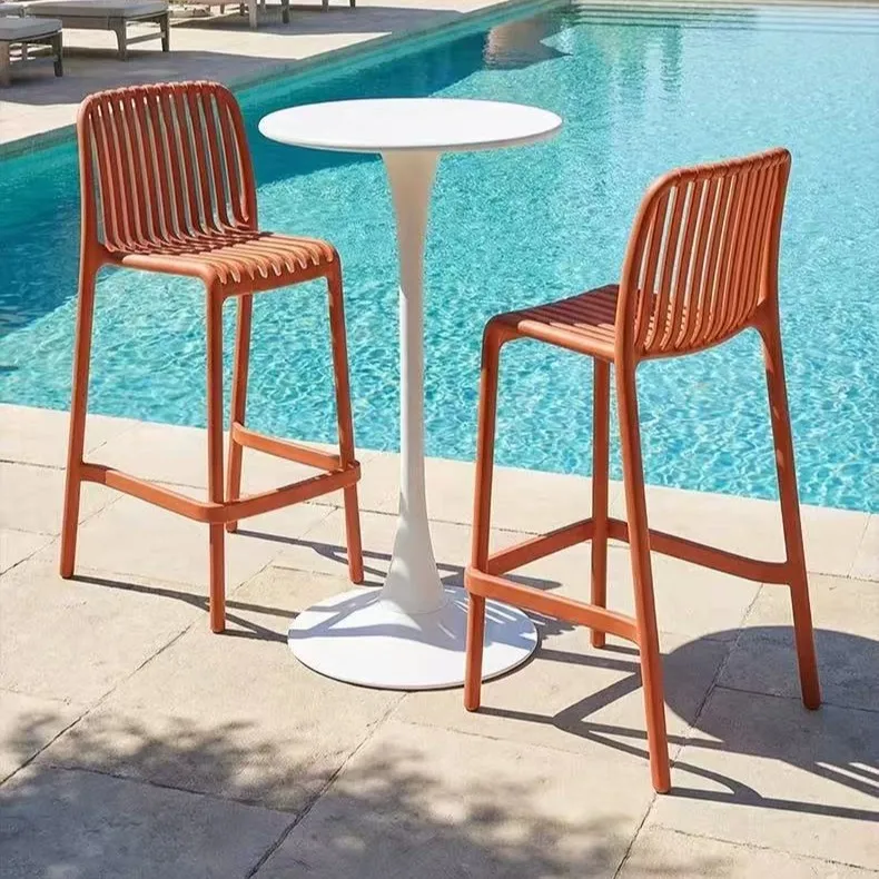 Simple household plastic stackable leisure chair balcony outdoor chair