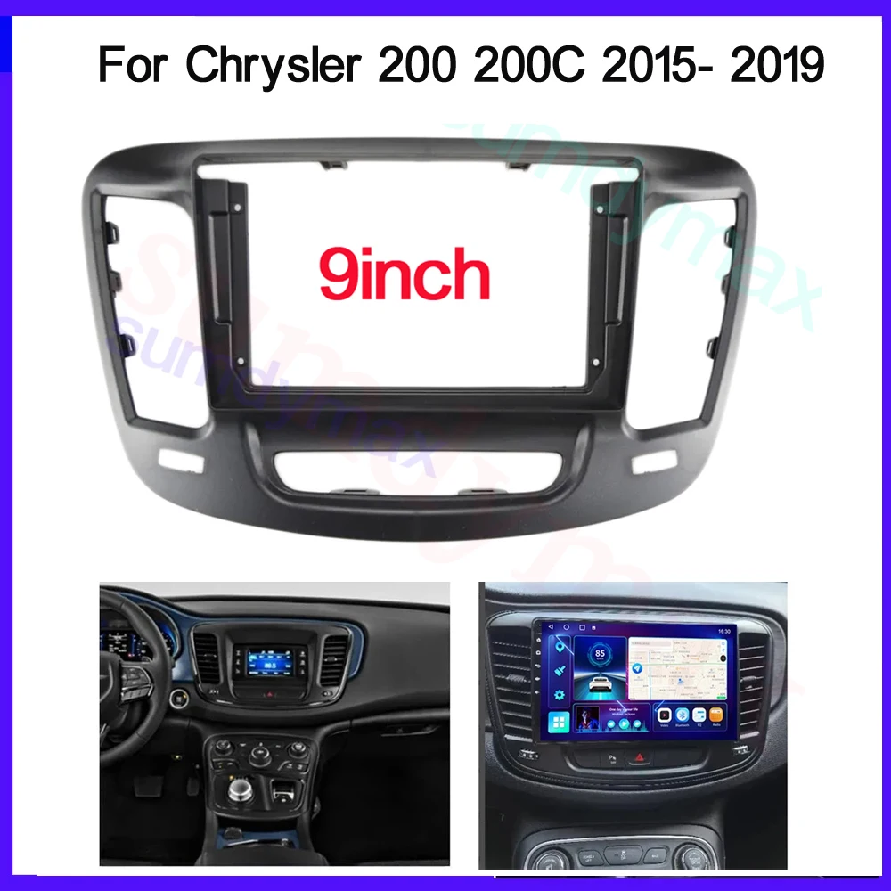 

9 inch Car Fascia Radio Panel for Chrysler 200 200C 2015 - 2019 Dash Kit Install GPS Facia Console Bezel 9inch Adapter Plate