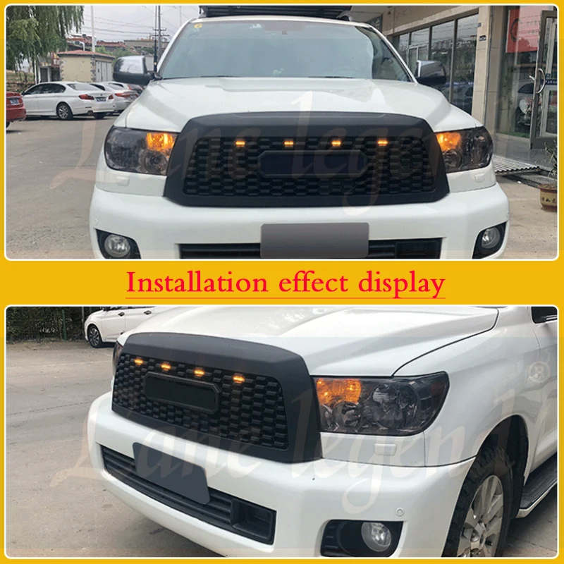 Car Racing Grills Bumper Mesh Front Grill Grilles ABS Automobile Refitting Accessories For Toyota Sequoia TRD 2010-2018