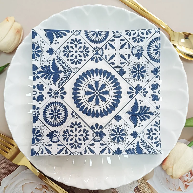 

New Creative Retro Printed Disposable Napkins Paper Napkins Tissues for Weddings,party,festivals,anniversary Celebrations