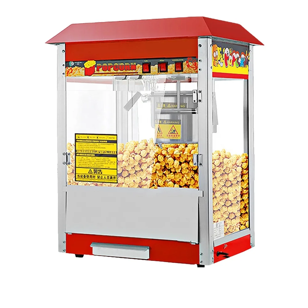 Precio al por mayor, nueva máquina de palomitas de maíz de diseño 2024, equipo de máquina de palomitas de maíz de Gas eléctrico de acero inoxidable pesado
