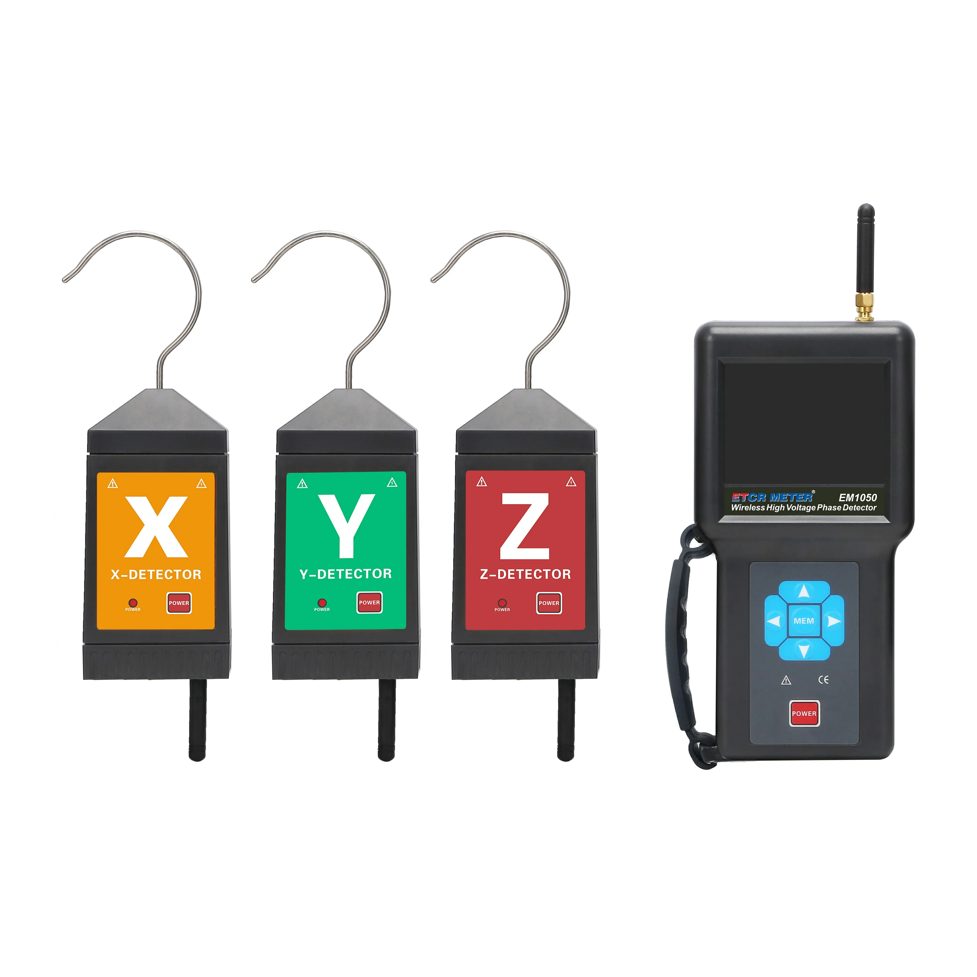 

ETCR EM1050 500kV Phase Detector With Data Storage And 200m Range For Power Lines Wireless High Voltage Phase Sequence Detector