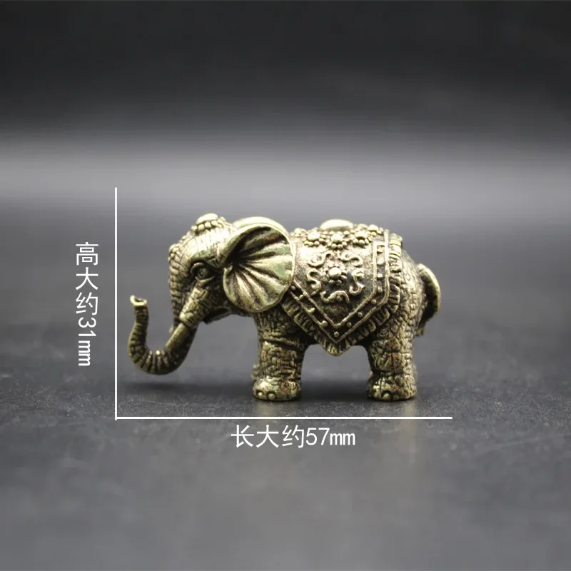 1/2Pcs solid copper elephant creative small auspicious lucky elephant hand handle imitation antique bronze ware