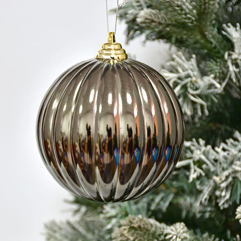 Iron Grey Bronze Christmas Ball Decoration 8/10/12/20cm Christmas Tree Hanging Pendant Balls Garden Indoor Outdoor Home Decor