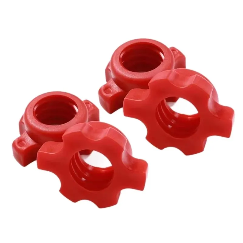 FSTE-Lock Nuts Dumbbell 25Mm-Set Of 4, High-Quality PVC, Red Color, For Standard Weights Ideal Perfect For Home Gym