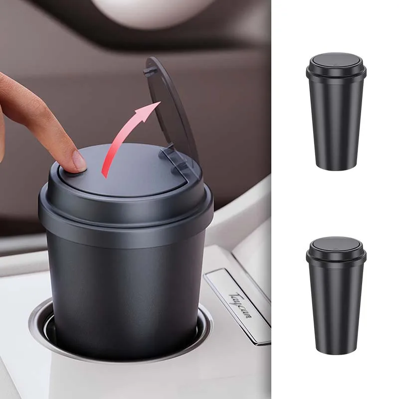 Car Trash Can Garbage Storage Box Pop-Up Ashtray Waste Bin Accessories For Model 3 Model S Model X Model Y Roadster