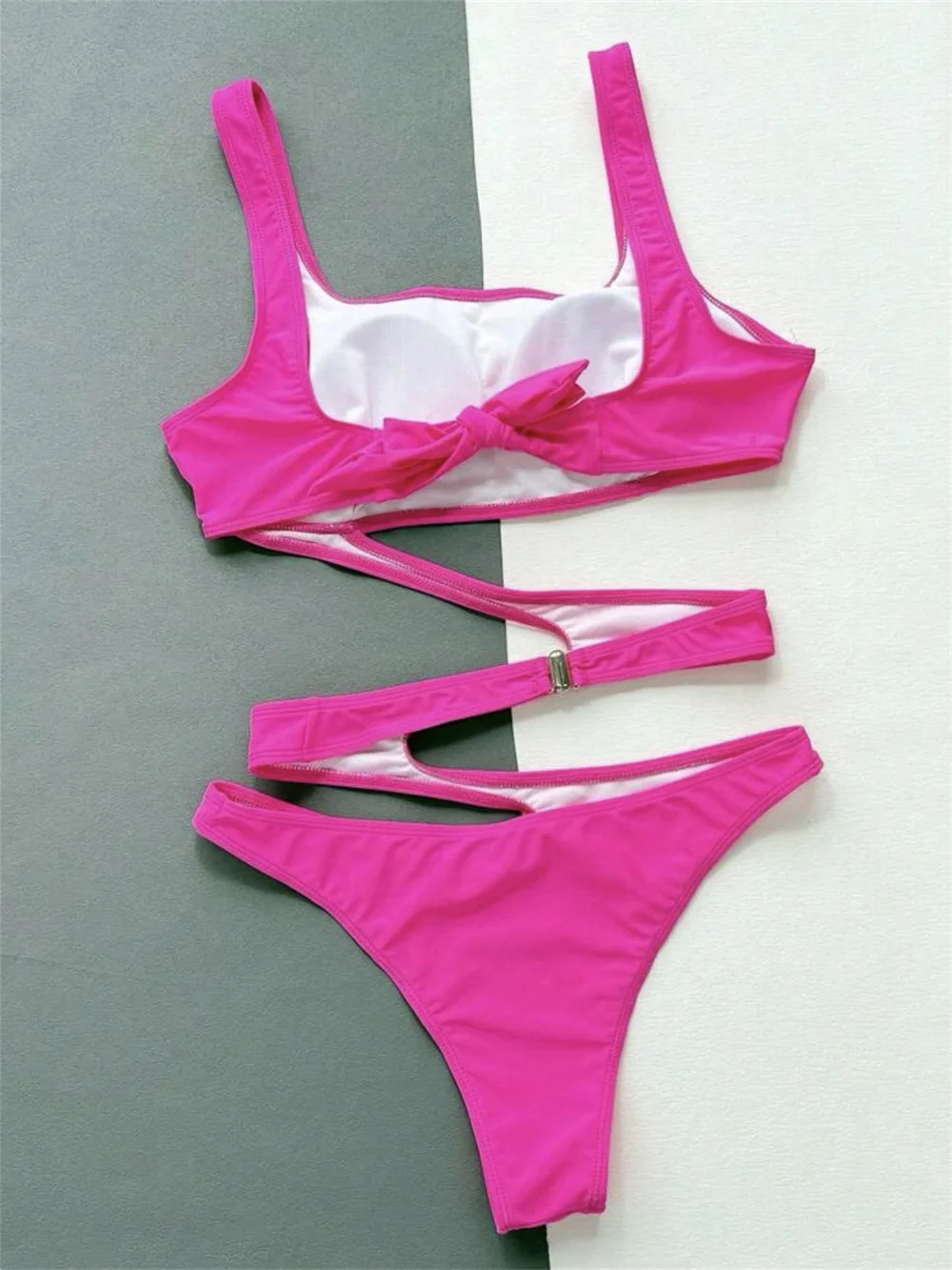 Rücken freie Bandage extreme Bikini unregelmäßige Monokini Badeanzug Frauen sexy Design aus geschnitten Bade bekleidung einteiligen Strand tragen Badeanzug