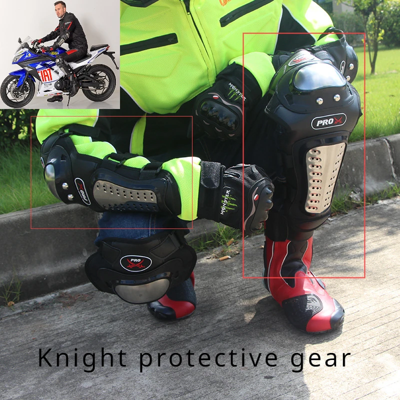 Motorcycle protective gear, riding knee pads, elbow pads, stainless steel riding anti-fall rider protective gear