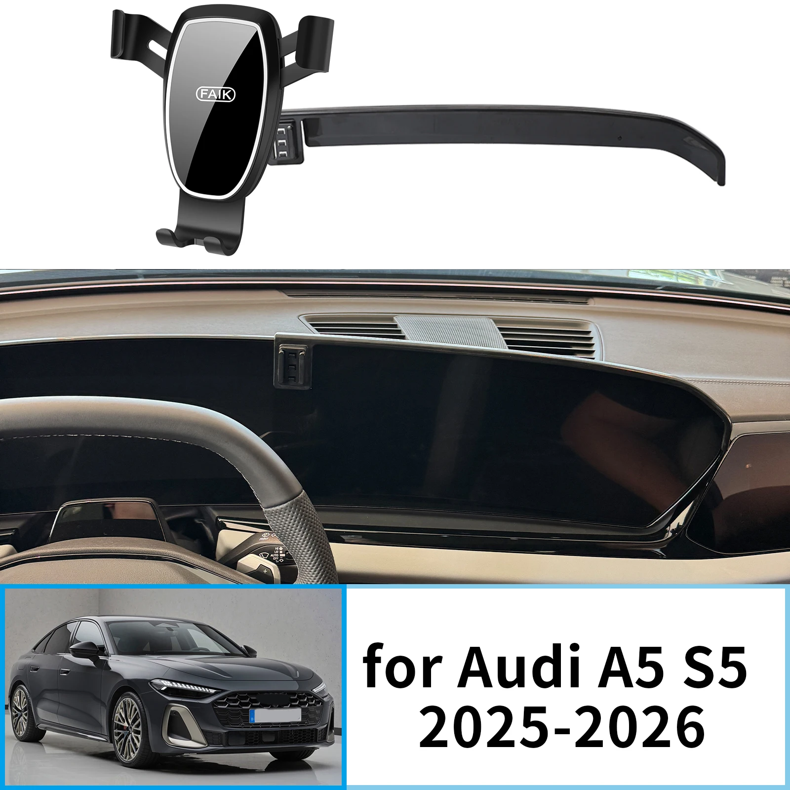 

for Audi A5 S5 Sedan 2025 2026 Sportback Electric GPS Bracket Navigation Stand Auto Accessories Car Mobile Phone Holder
