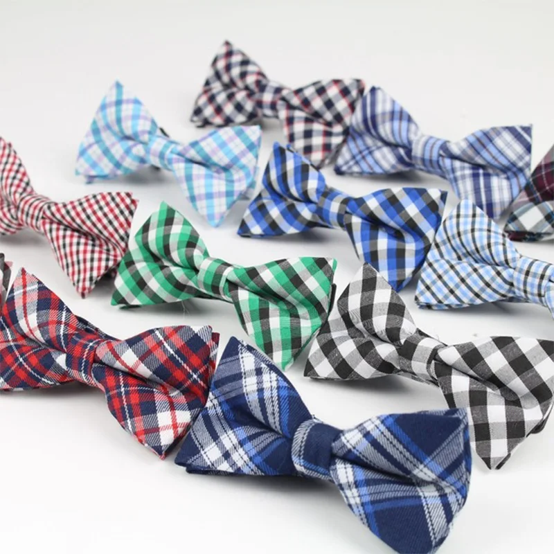 

New Kids Bowtie Fashion Classic Plaid Cotton Neckwear Adjustable Gifts Bow Tie for Party England Style Ties Accessories