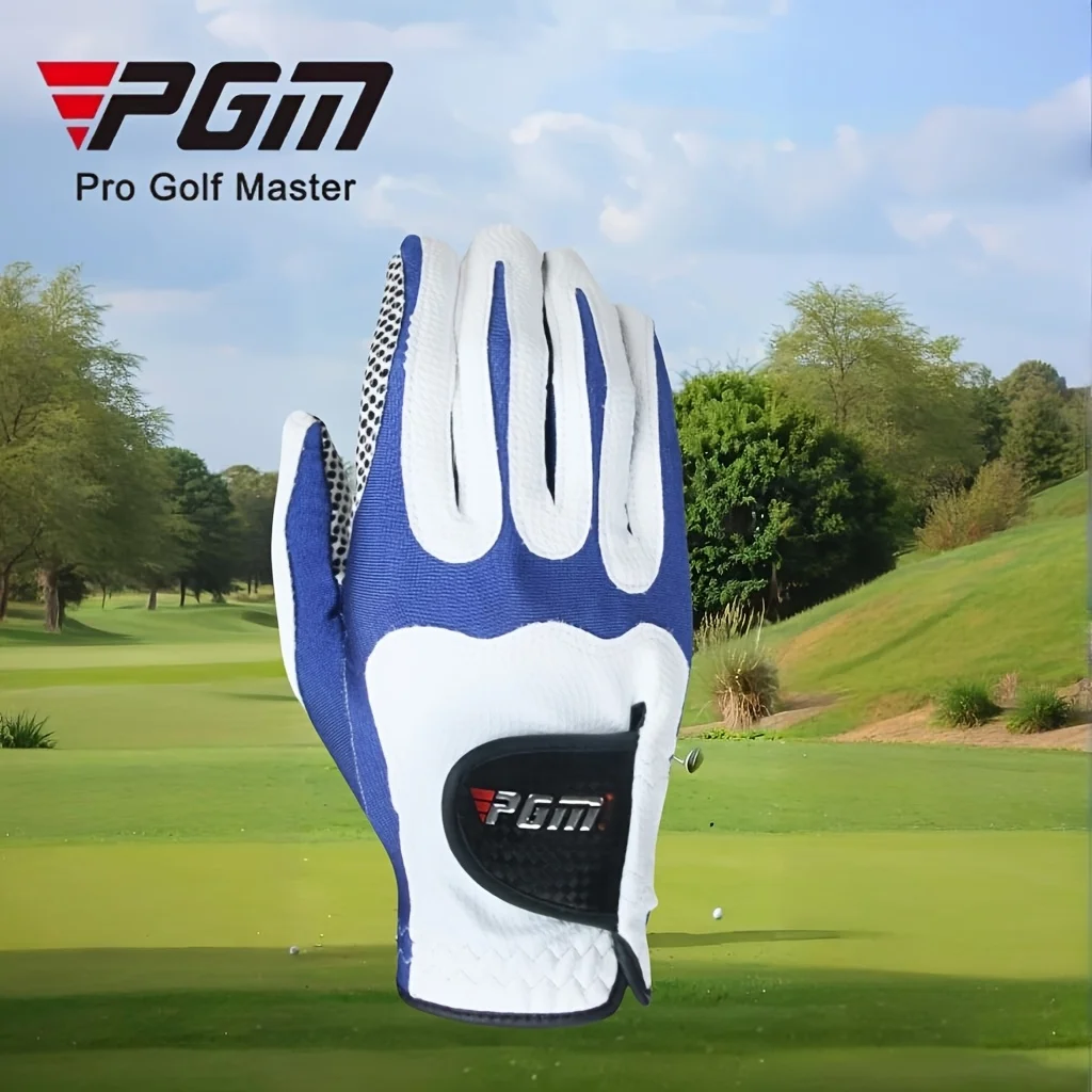 

1 шт. мужские перчатки для гольфа PGM для правой руки, с гранулированным противоскользящим дизайном для увеличения трения при захвате, ткань из микрофибры