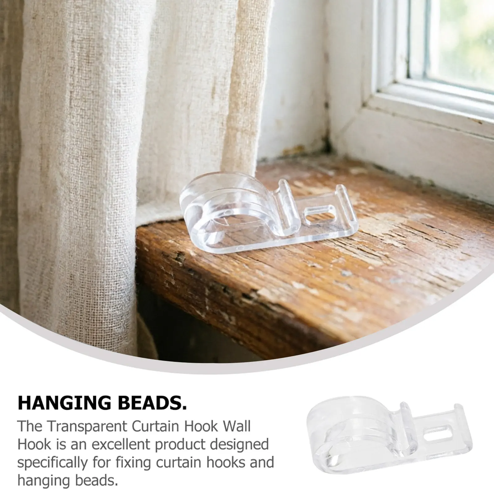20Pcs Clear Curtain Hooks Roller Blind Clip Chain Retainer Beaded Cord Guide Holder Safety Fixation Roller Shade Accessories