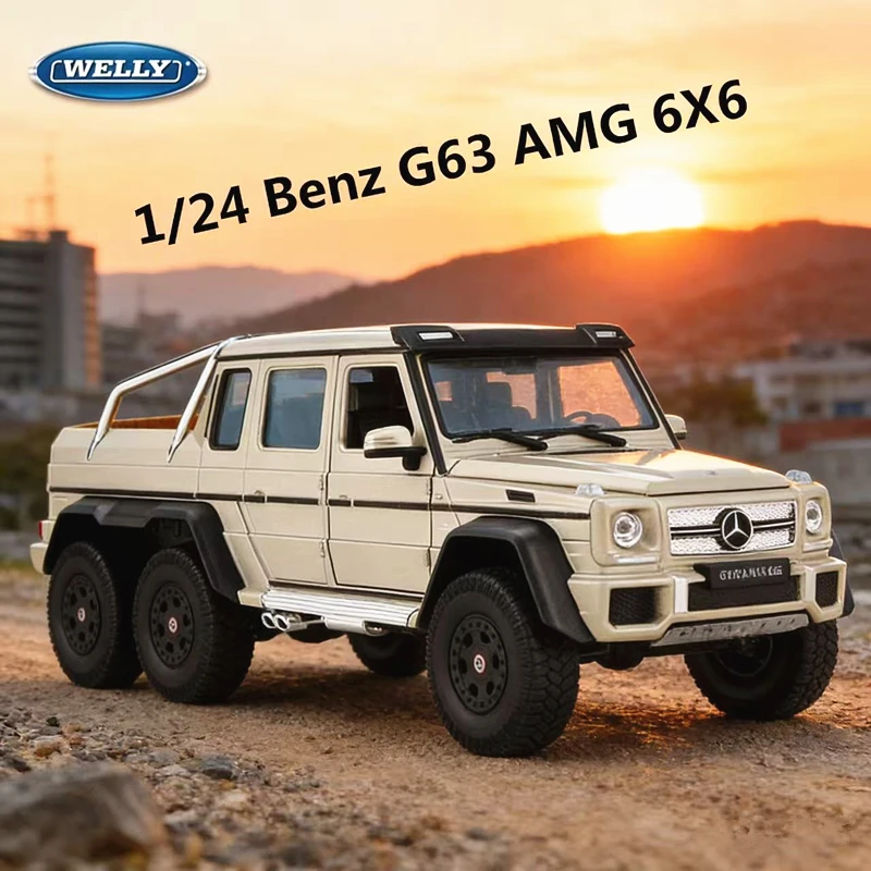 

Модель автомобиля WELLY 1:24 Mercedes Benz G63 AMG 6X6, высокодетализированная, из металлического сплава, для коллекции, детский сувенир, подарок