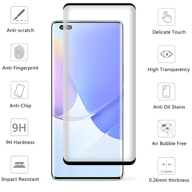 4-in-1 For Huawei Nova 9 Glass For Huawei Nova 9 Tempered Glass Protective HD Full Film Screen Protector For Nova 9 Lens Glass