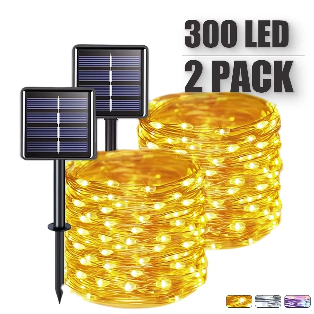 Outdoor Festoon Lamp Garden Fairy Light String  Solar LED Light Waterproof Christmas Garland Yard Decoration  42M/32M/22M/12M