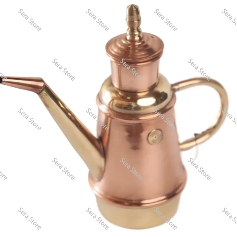 Traditional Italian Handmade Copper Oil Pot - Commercial Pizza Oven Oil Dispenser for Bakeries & Pizzerias