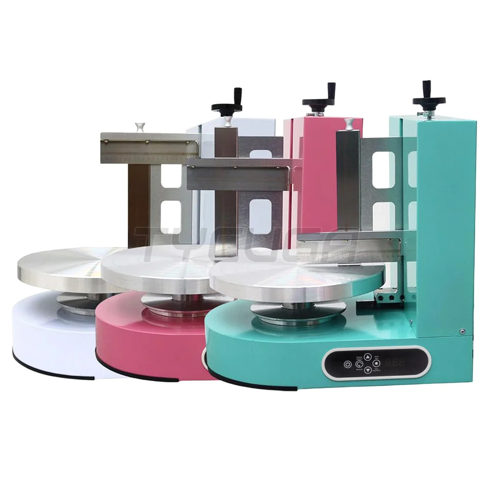 Automatic Birthday Round Cake Icing Decorating Cream Spread Plaster Smoothing Coating Smoother Cnc Frosting Fill Making Machines