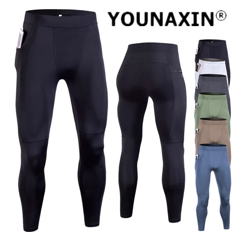 

Men Gym Fitness Running Skinny Black Pants White Sports Bottom Boy Leggings Training Tight Gray Yoga Workout Casual Trouser