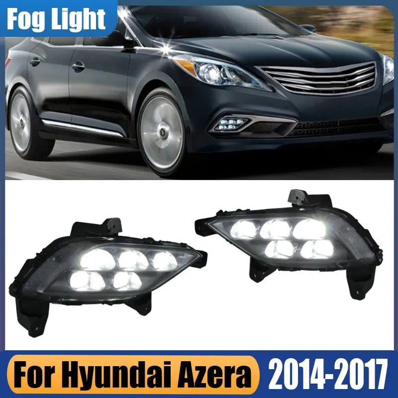 For Hyundai Azera 2014 2015 2016 2017 Car LED Foglight DRL Daytime Running Light Front Bumper Foglamp Auto Driving lamp Assembly