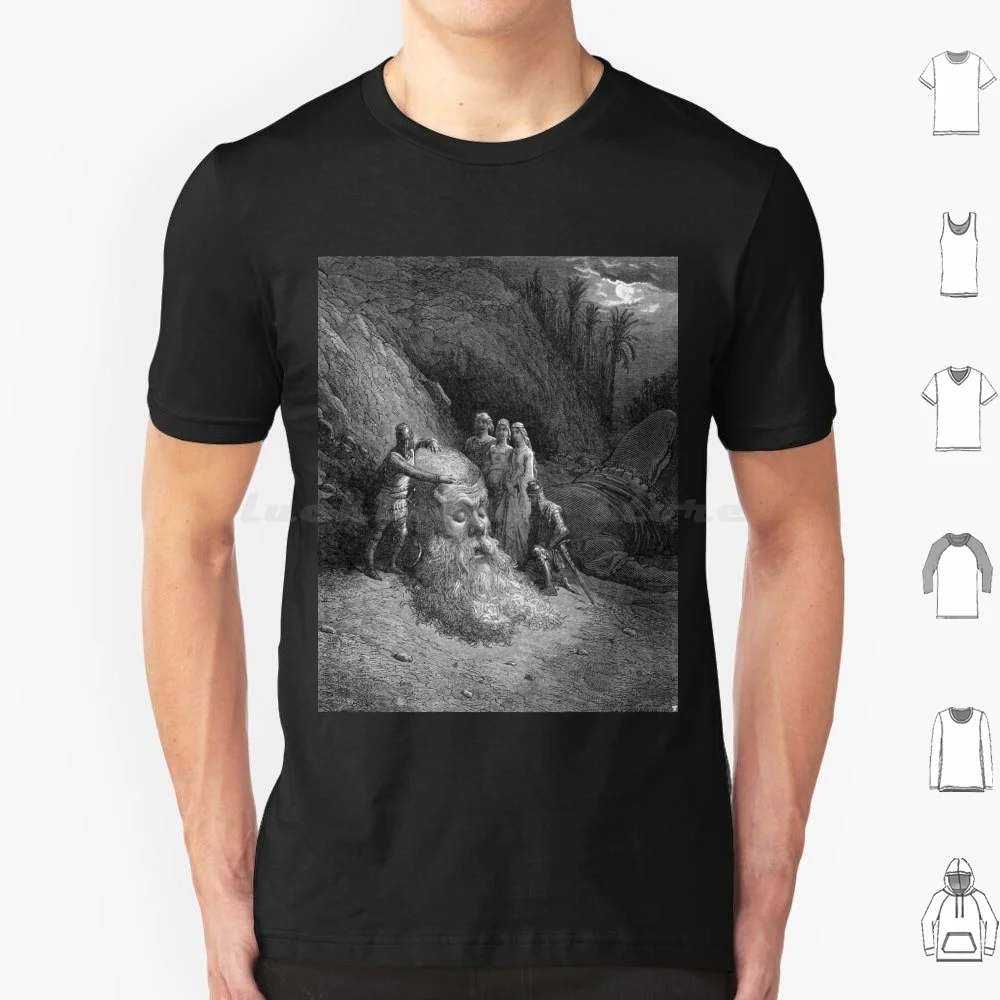 Orlando Furioso-Gustave Dore T Shirt Big Size 100% Cotton Orlando Furioso Gustave Dore Giant Fallen Knights Head Adventure