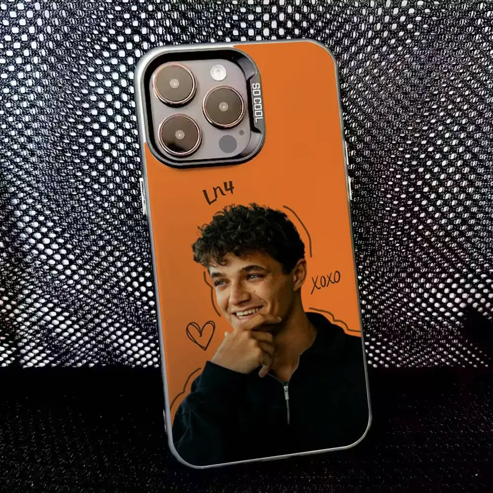 Чехол для телефона L-Lando Norris для iPhone 16,15,14,13,12,11,8,7,Pro,Max,Plus,Mini,XS,SE Anti Fall Black Matte Hard