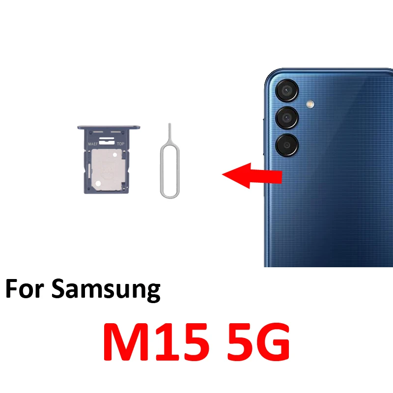 

Для телефона Samsung Galaxy M15 5G M156 M156B, новый держатель слота для SIM-карты, карманный синий, серый, с булавкой для эжектора SIM