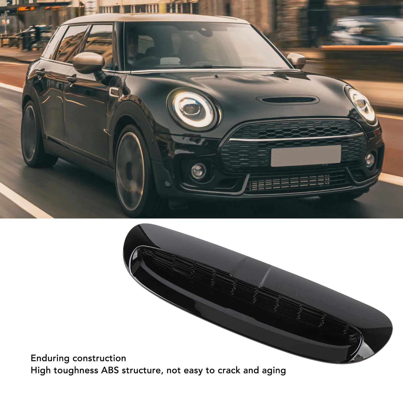 Rejilla de entrada de aire para capó delantero, ventilación a prueba de golpes, ajuste 51137376052, aspecto elegante, resistente al color para S JCW F54 F55 F56 F57 2014 hacia arriba