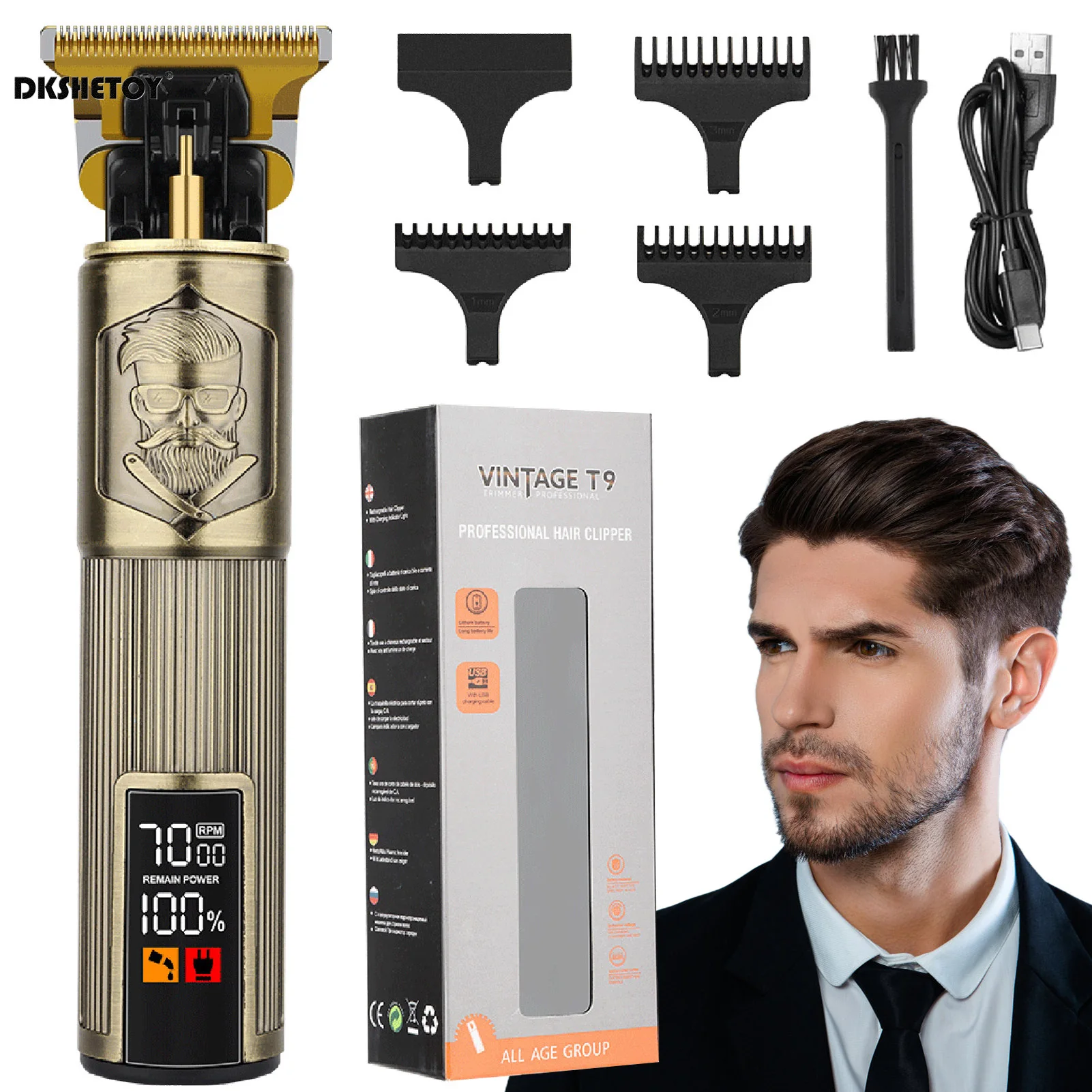 HIENA T9 Hair Clippers Salon Electric hair trimmer Digital Display  Hair Cutting Machine for Haircut Beard Shaver Barbershop