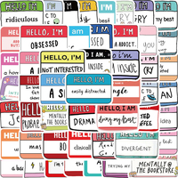50PCS Hello I Am Stickers Kawaii Nostalgia Laptop Luggage Decals Graffiti DIY Notebook Aesthetic Gift Phone Gifts Sticker